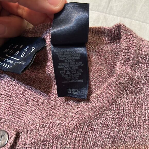 Crazy Horse LP Lavender Purple Heathered Cuffed Quarter Sleeve Cardigan - Picture 11 of 12